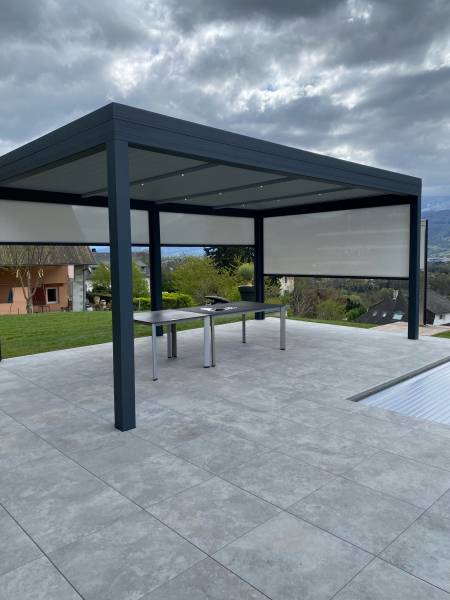 Store screen sur pergola proche de Chambéry